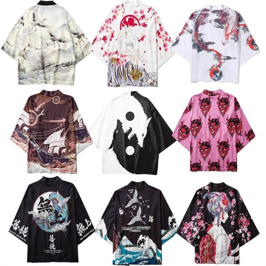 Printed Cardigan Loose-fit Mens Jacket Cloak-style Shirt - RALO COLLECTION STUDIO