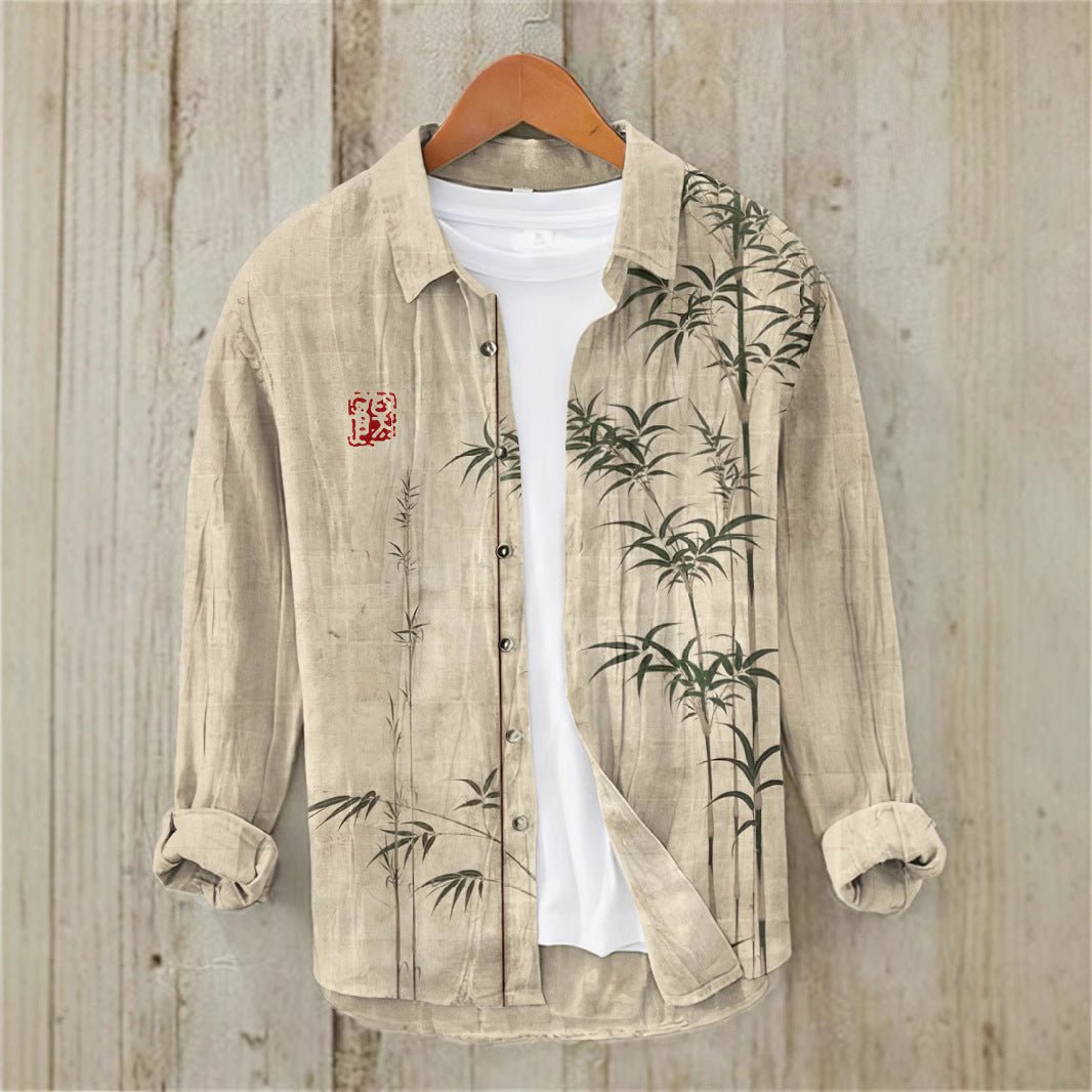 Printed Mens Retro Casual Long-Sleeve Shirt - RALO COLLECTION STUDIO