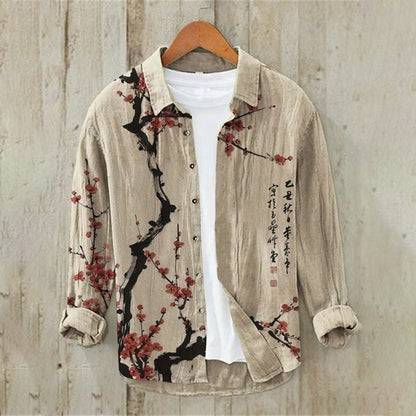 Printed Mens Retro Casual Long-Sleeve Shirt - RALO COLLECTION STUDIO