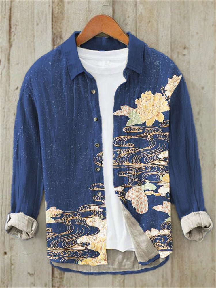 Printed Mens Retro Casual Long-Sleeve Shirt - RALO COLLECTION STUDIO