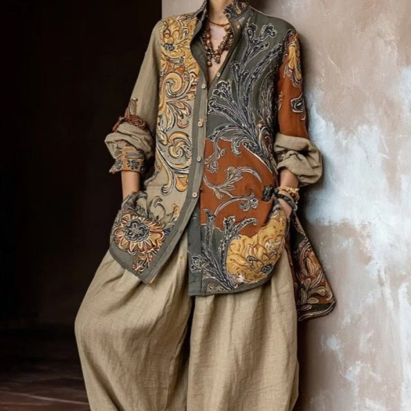 Printed Shirt And Pants Two-piece Set - RALO COLLECTION STUDIO