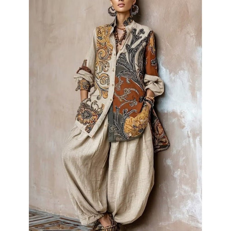 Printed Shirt And Pants Two-piece Set - RALO COLLECTION STUDIO
