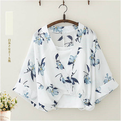 Printed Three-quarter Sleeve Shirt Chiffon Shirt Ladies Shirt - RALO COLLECTION STUDIO