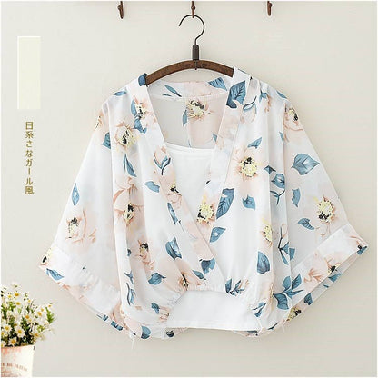 Printed Three-quarter Sleeve Shirt Chiffon Shirt Ladies Shirt - RALO COLLECTION STUDIO