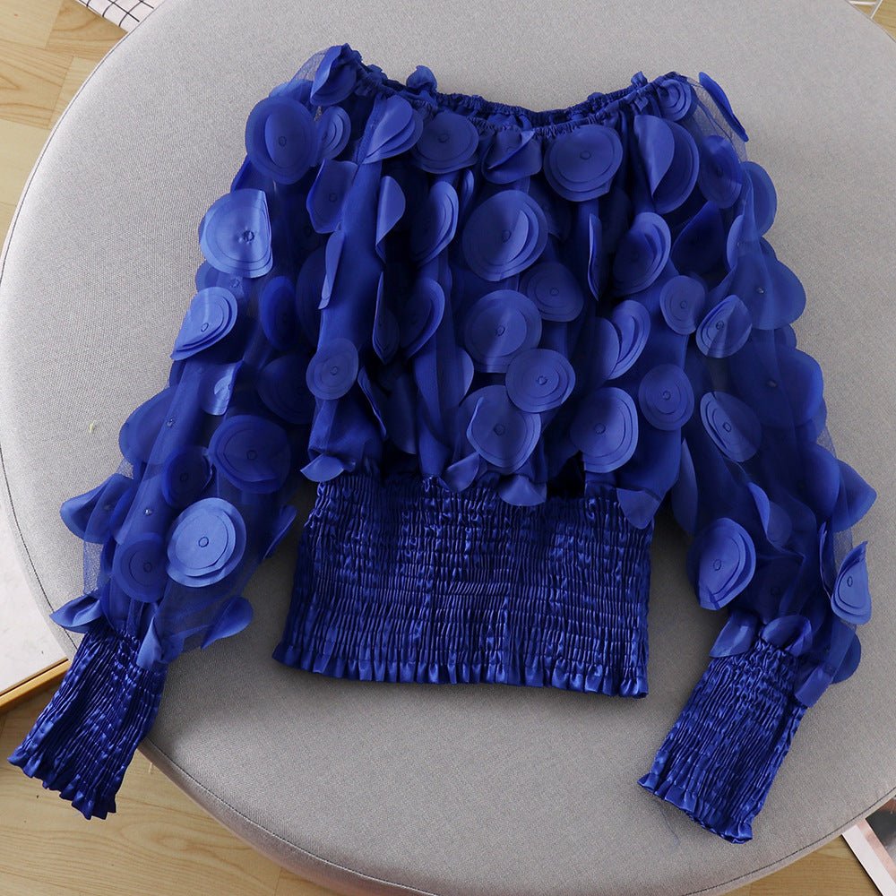 Puff Sleeve See-through Mesh Chiffon Shirt - RALO COLLECTION STUDIO