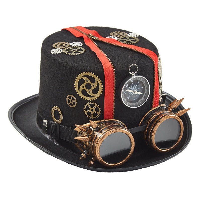 Punk Style Retro Compass Zipper Gear Glasses Magic Hat - RALO COLLECTION STUDIO