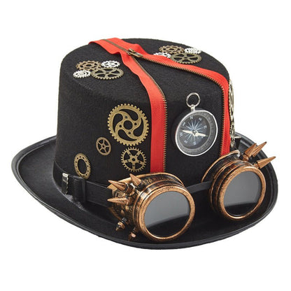 Punk Style Retro Compass Zipper Gear Glasses Magic Hat - RALO COLLECTION STUDIO