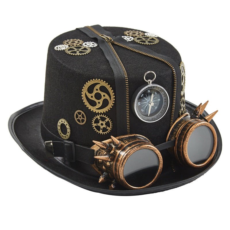 Punk Style Retro Compass Zipper Gear Glasses Magic Hat - RALO COLLECTION STUDIO