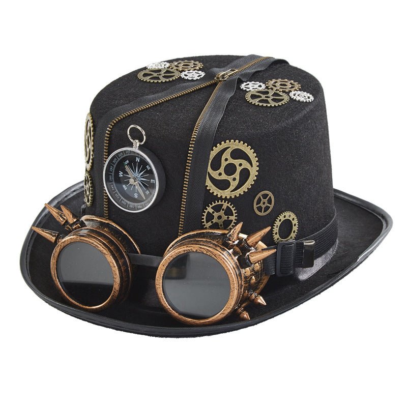 Punk Style Retro Compass Zipper Gear Glasses Magic Hat - RALO COLLECTION STUDIO