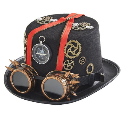 Punk Style Retro Compass Zipper Gear Glasses Magic Hat - RALO COLLECTION STUDIO
