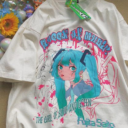 Pure Cotton Anime Girls' Short Sleeved T-shirt - RALO COLLECTION STUDIO