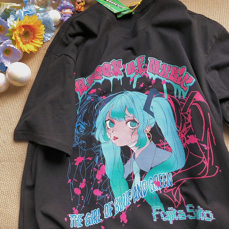 Pure Cotton Anime Girls' Short Sleeved T-shirt - RALO COLLECTION STUDIO