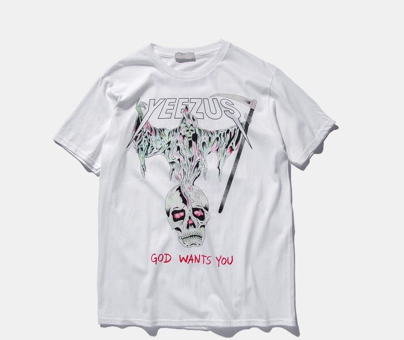 Pure cotton skull religious men and women T-shirt - RALO COLLECTION STUDIO