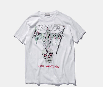 Pure cotton skull religious men and women T-shirt - RALO COLLECTION STUDIO