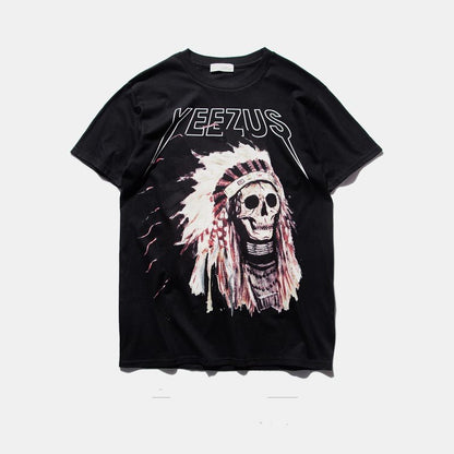 Pure cotton skull religious men and women T-shirt - RALO COLLECTION STUDIO