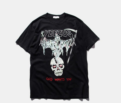 Pure cotton skull religious men and women T-shirt - RALO COLLECTION STUDIO