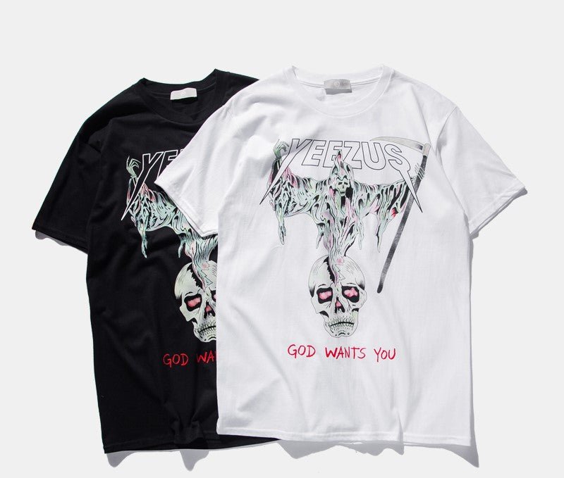 Pure cotton skull religious men and women T-shirt - RALO COLLECTION STUDIO