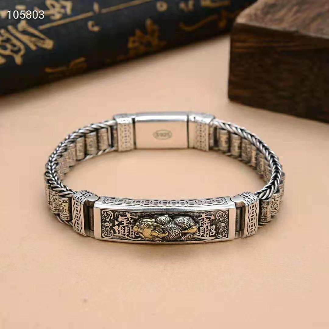Pure Silver Money Bracelet Retro Tai Silver Popular Men - RALO COLLECTION STUDIO