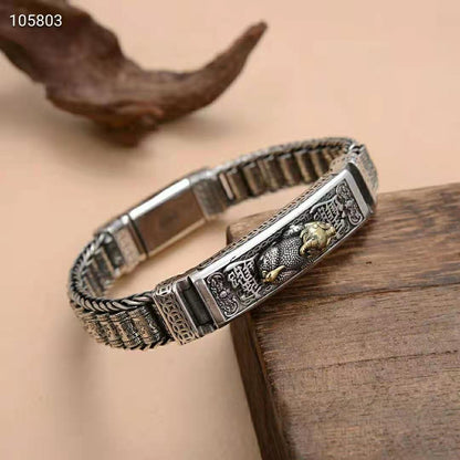 Pure Silver Money Bracelet Retro Tai Silver Popular Men - RALO COLLECTION STUDIO