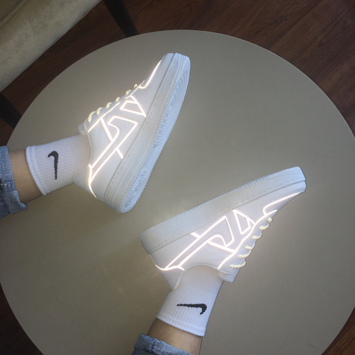 Reflective White Shoes For Men And Women Sneaker - RALO COLLECTION STUDIO