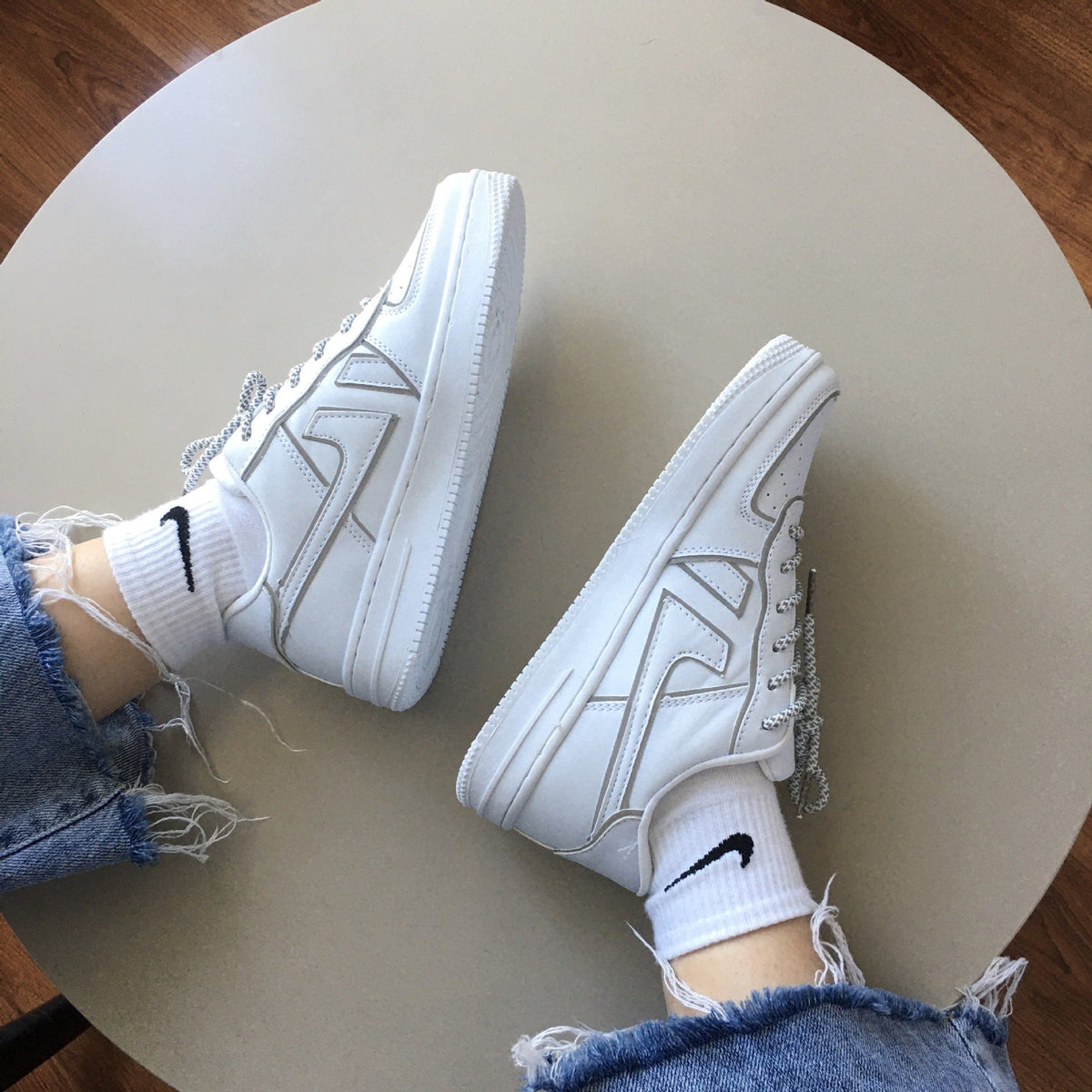 Reflective White Shoes For Men And Women Sneaker - RALO COLLECTION STUDIO
