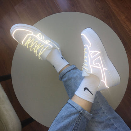 Reflective White Shoes For Men And Women Sneaker - RALO COLLECTION STUDIO
