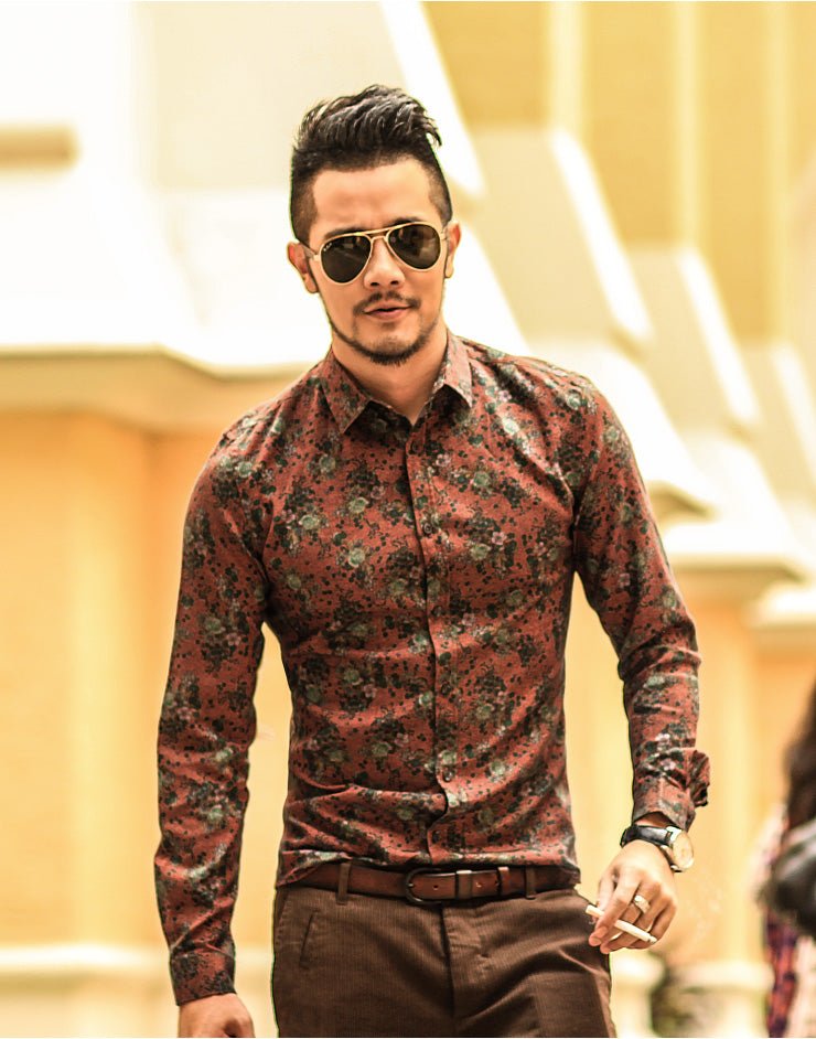 Retro 3D shirt lapel flower shirt - RALO COLLECTION STUDIO