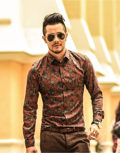 Retro 3D shirt lapel flower shirt - RALO COLLECTION STUDIO