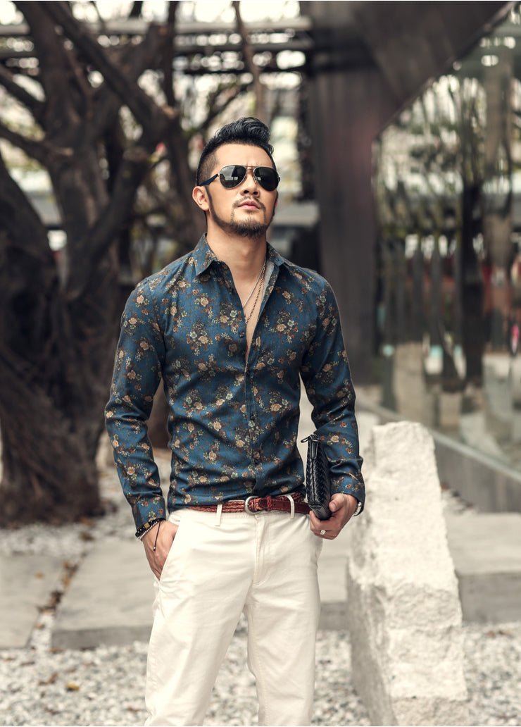 Retro 3D shirt lapel flower shirt - RALO COLLECTION STUDIO