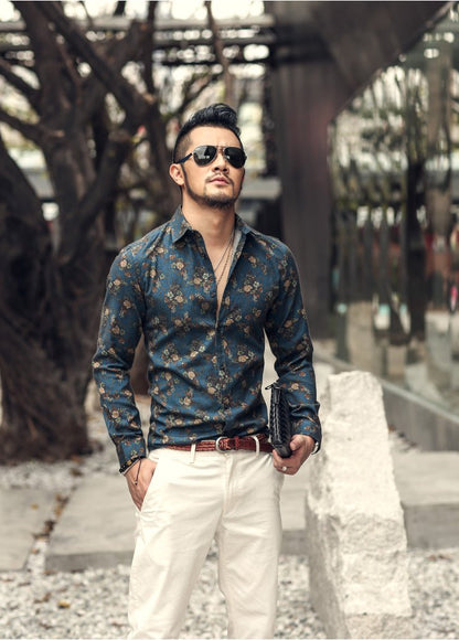 Retro 3D shirt lapel flower shirt - RALO COLLECTION STUDIO