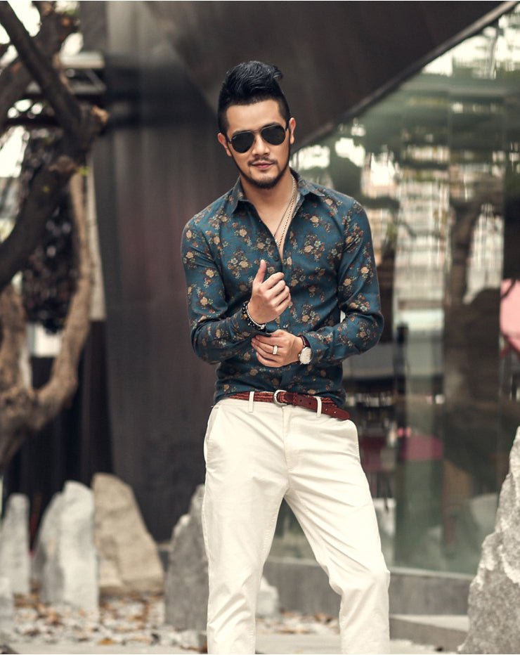 Retro 3D shirt lapel flower shirt - RALO COLLECTION STUDIO