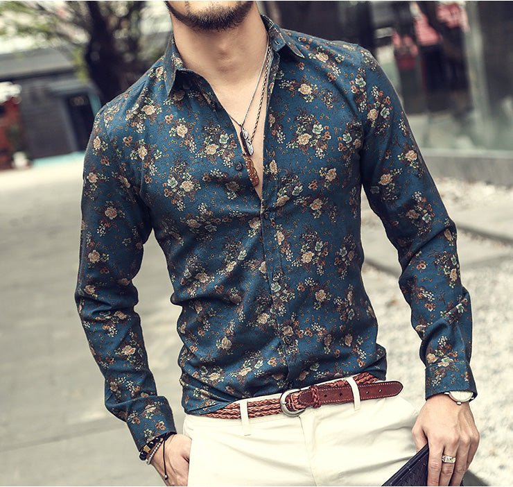 Retro 3D shirt lapel flower shirt - RALO COLLECTION STUDIO