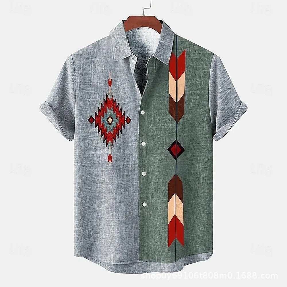 Retro Casual Short Sleeved Shirt For Men - RALO COLLECTION STUDIO