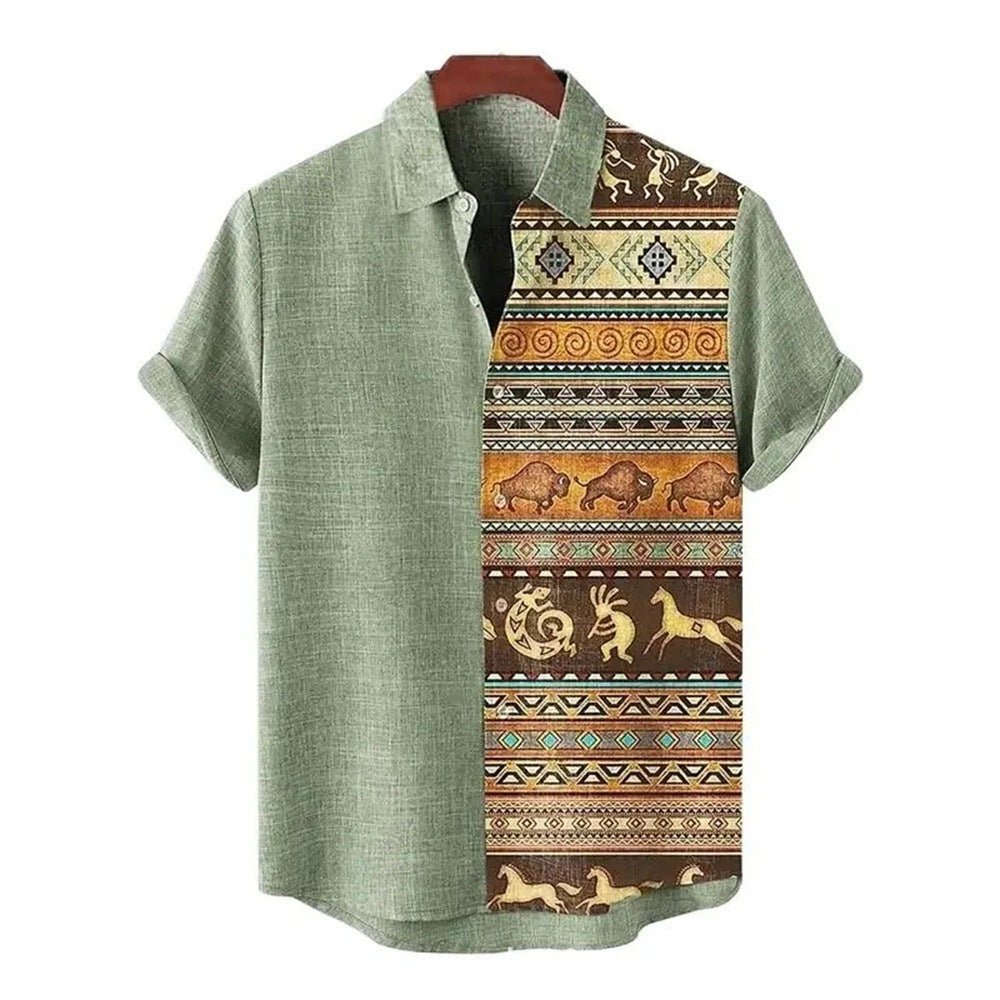 Retro Casual Short Sleeved Shirt For Men - RALO COLLECTION STUDIO