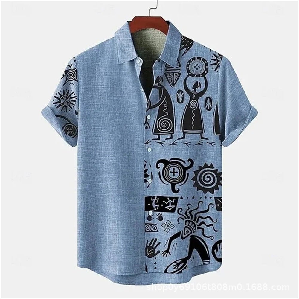 Retro Casual Short Sleeved Shirt For Men - RALO COLLECTION STUDIO