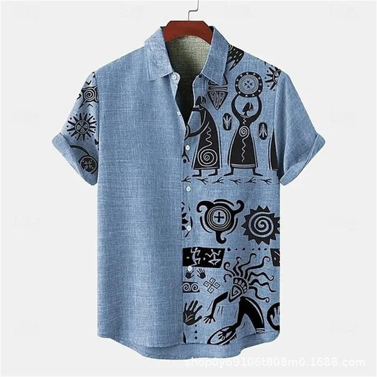 Retro Casual Short Sleeved Shirt For Men - RALO COLLECTION STUDIO