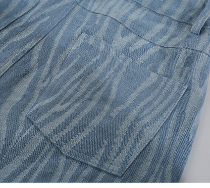 Retro Distressed Tie-dye Dark Blue Jeans High Waist Slim Slimming - RALO COLLECTION STUDIO