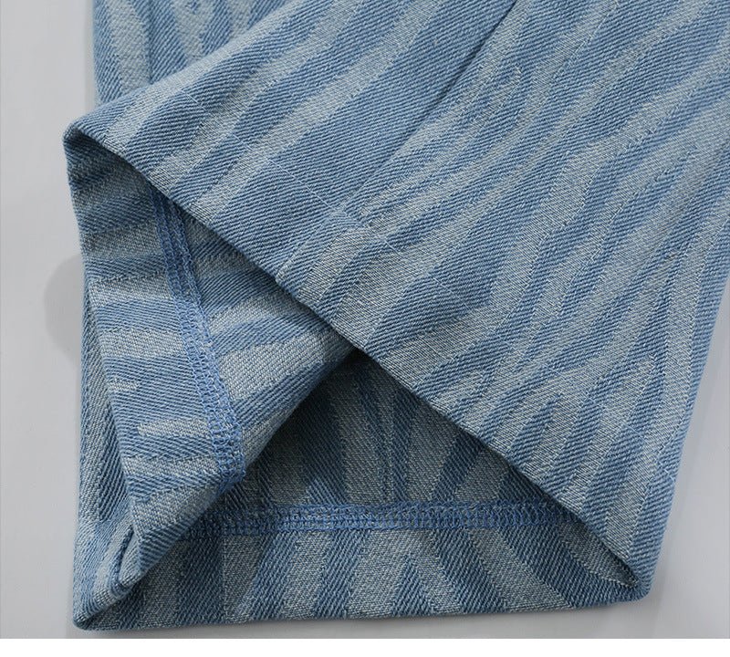 Retro Distressed Tie-dye Dark Blue Jeans High Waist Slim Slimming - RALO COLLECTION STUDIO