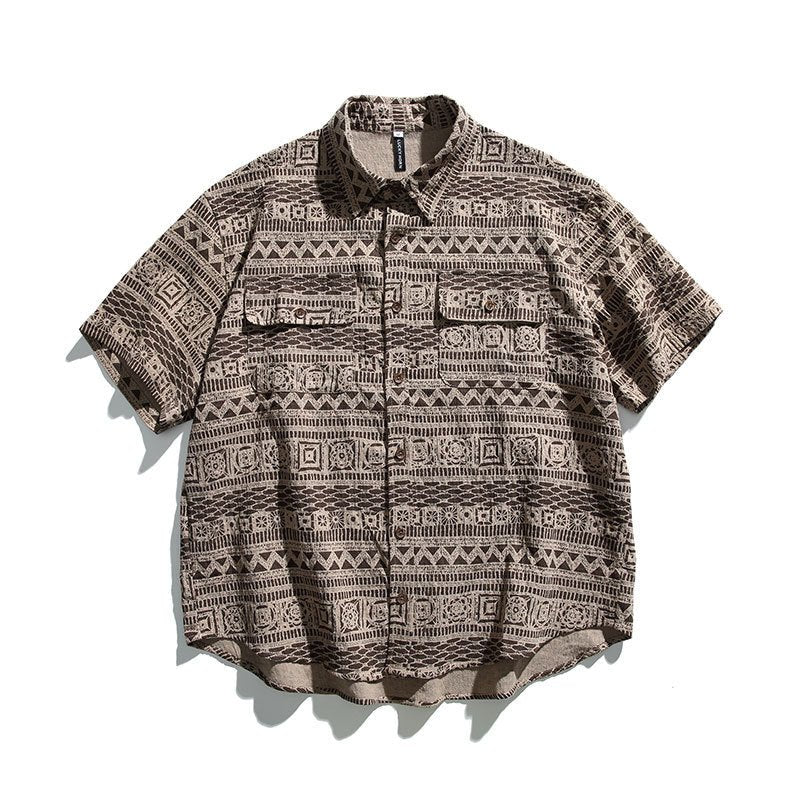 Retro Ethnic Style Short Sleeve Shirt For Men - RALO COLLECTION STUDIO
