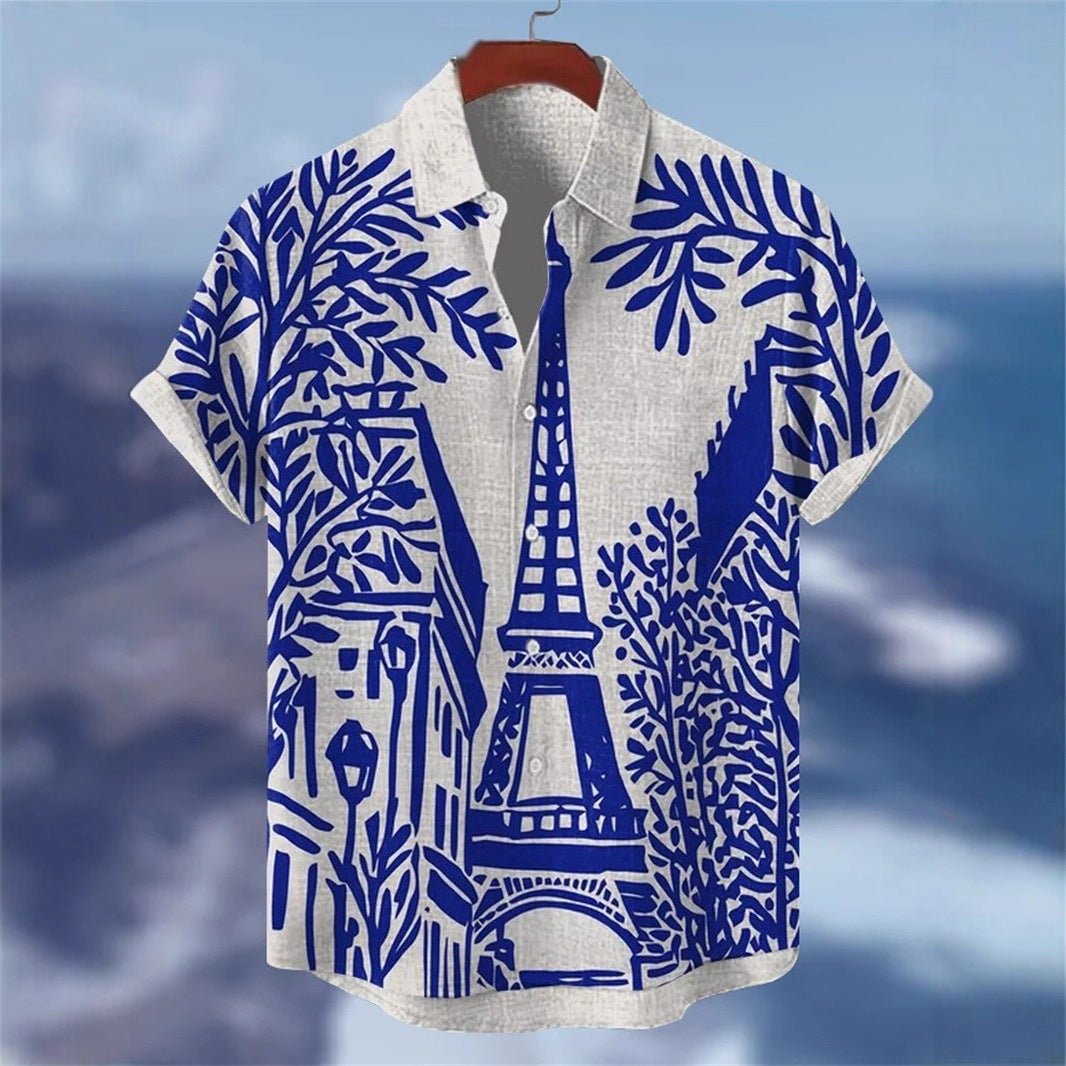 Retro Ethnic Tribal Short-Sleeve Shirt For Men - RALO COLLECTION STUDIO