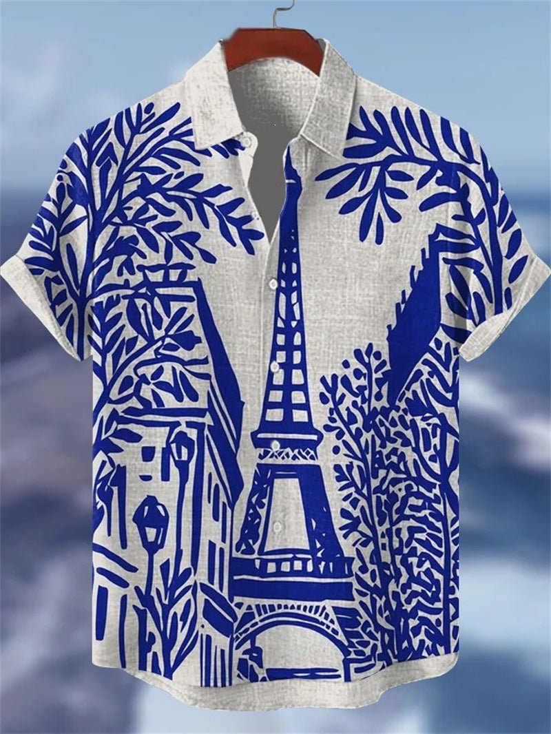 Retro Ethnic Tribal Short-Sleeve Shirt For Men - RALO COLLECTION STUDIO