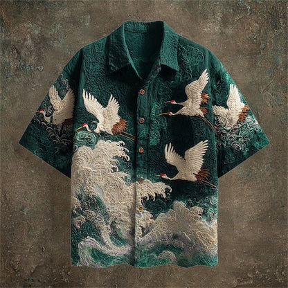 Retro Ethnic Tribal Short-Sleeve Shirt For Men - RALO COLLECTION STUDIO