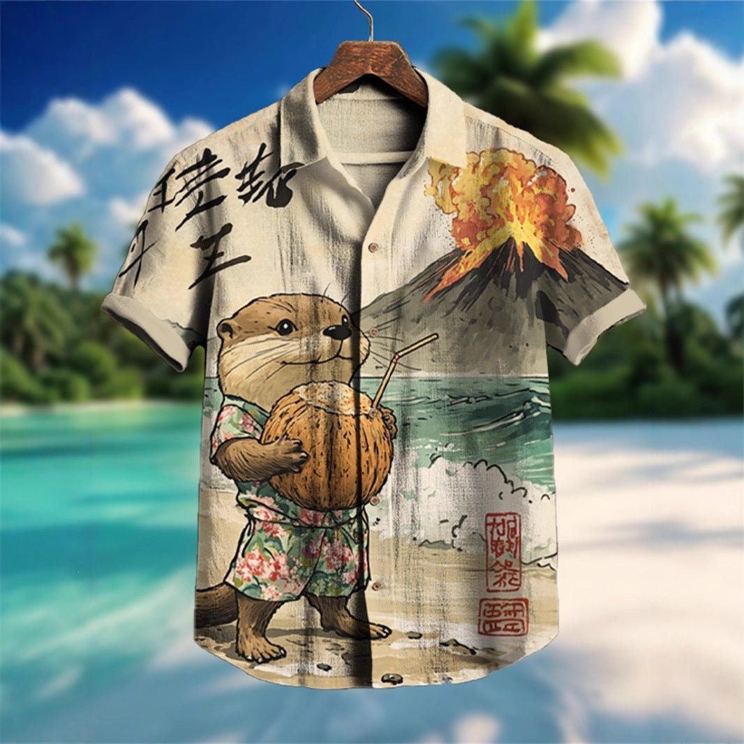 Retro Ethnic Tribal Short-Sleeve Shirt For Men - RALO COLLECTION STUDIO