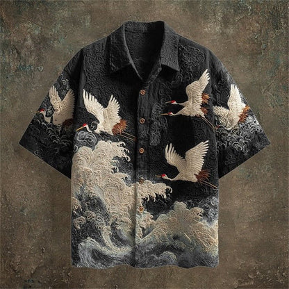 Retro Ethnic Tribal Short-Sleeve Shirt For Men - RALO COLLECTION STUDIO