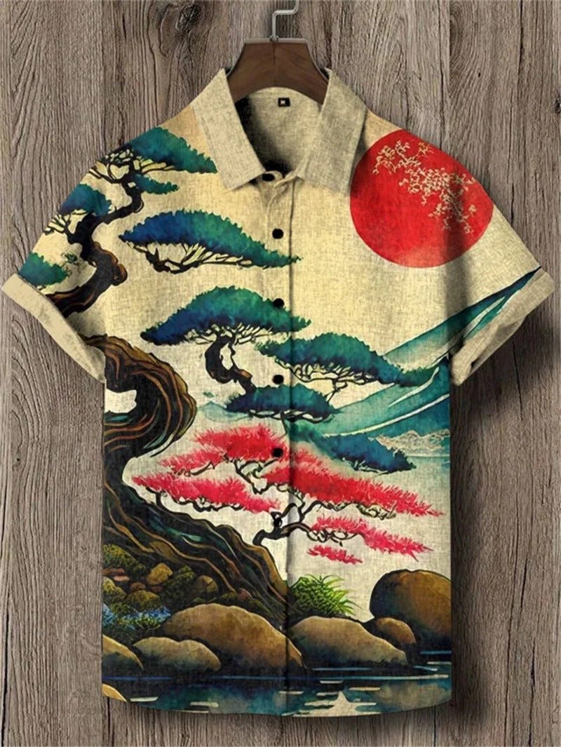 Retro Ethnic Tribal Short-Sleeve Shirt For Men - RALO COLLECTION STUDIO