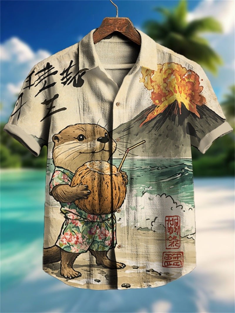 Retro Ethnic Tribal Short-Sleeve Shirt For Men - RALO COLLECTION STUDIO
