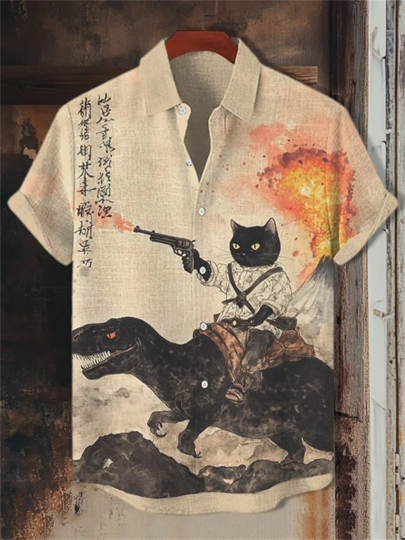 Retro Ethnic Tribal Short-Sleeve Shirt For Men - RALO COLLECTION STUDIO