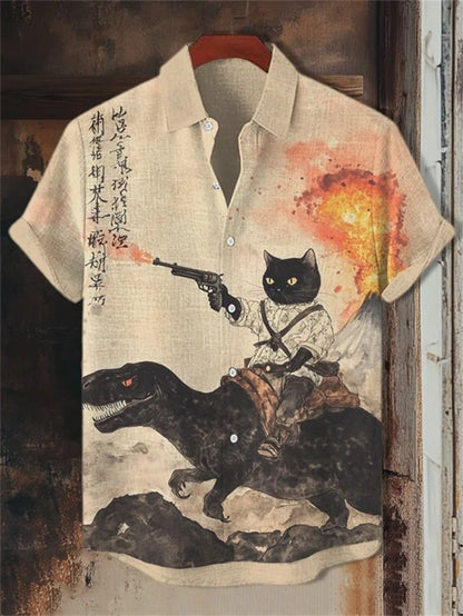 Retro Ethnic Tribal Short-Sleeve Shirt For Men - RALO COLLECTION STUDIO
