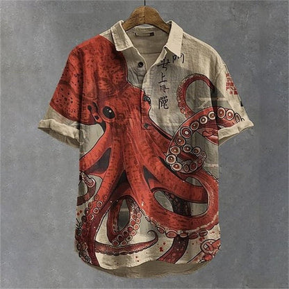 Retro Ethnic Tribal Short-Sleeve Shirt For Men - RALO COLLECTION STUDIO