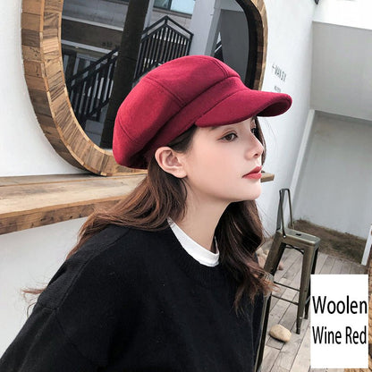 Retro Literary Octagonal Hat Plaid Beret - RALO COLLECTION STUDIO